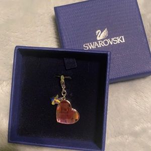 NWT Swarovski rose heart butterfly charm